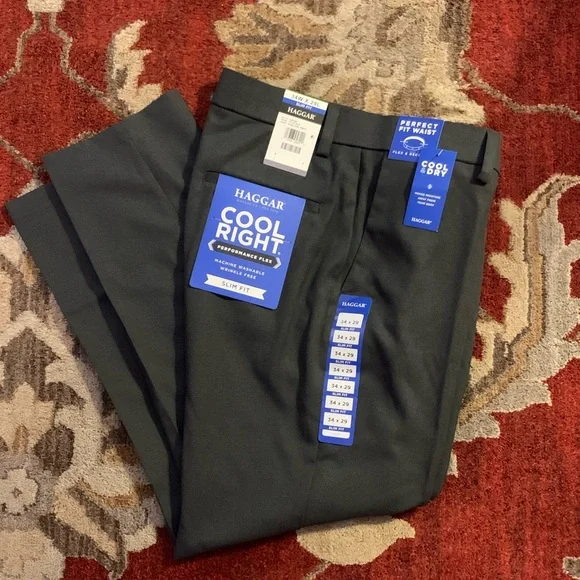 Haggar | Pants | Nwt Haggar Slim Fit Dark Gray Performance Flex Dress Pants  | Poshmark